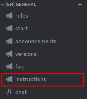 Instructions channel